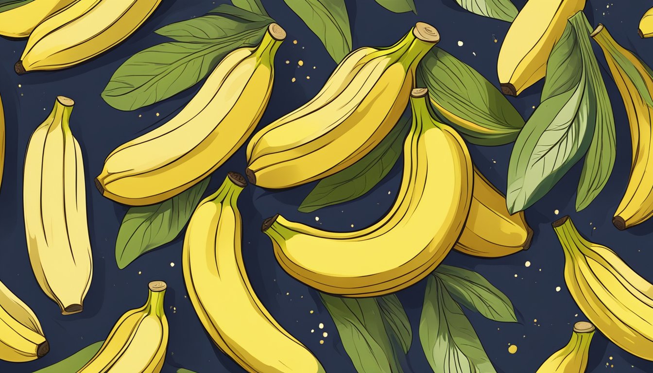 A bunch of ripe bananas surrounded by scattered hair strands