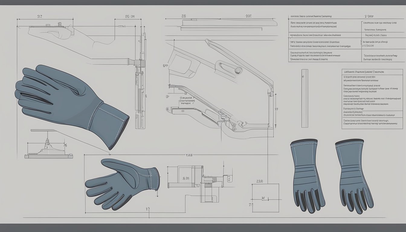 A pair of cut resistant field dressing gloves being constructed using specialized materials and technologies