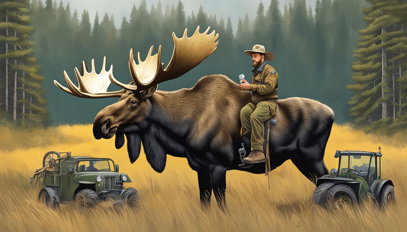 A moose being field dressed by Specialty Items and Trophy Handling