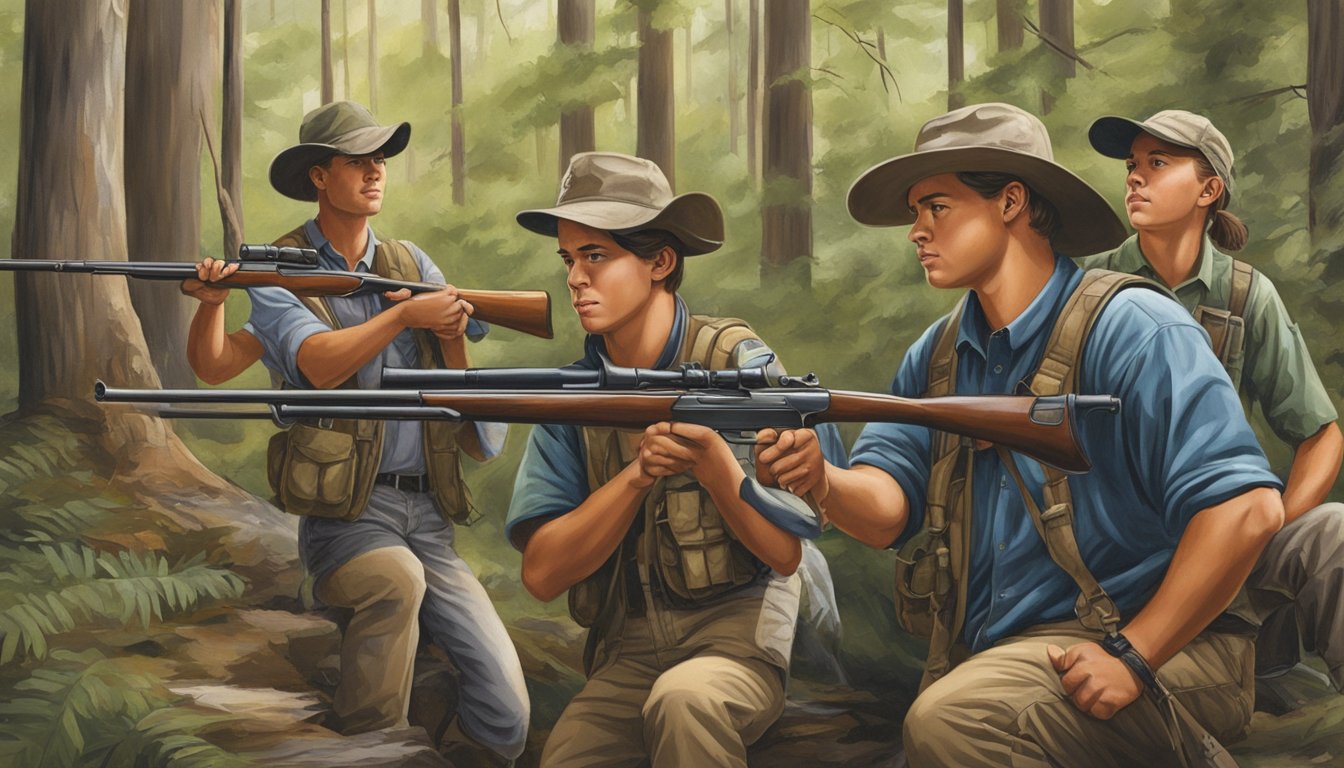 A group of young hunters participate in educational programs and events in the Alabama wilderness