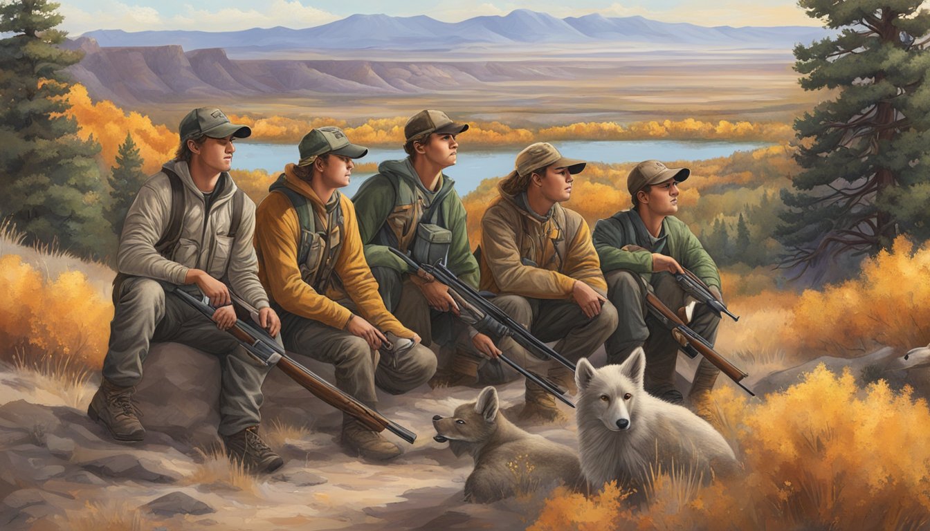 A group of young hunters in Utah following state regulations, surrounded by wildlife and natural conservation areas