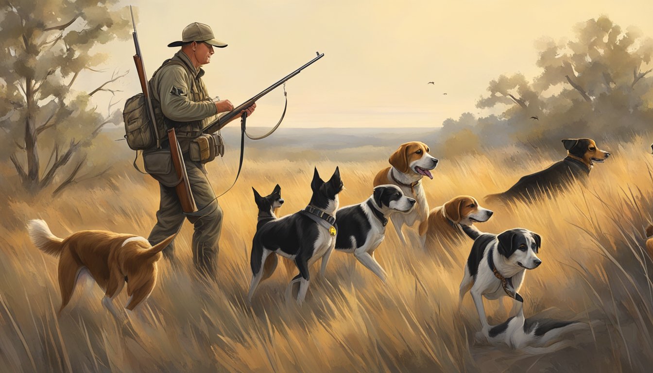 A hunter in Oklahoma uses trained dogs to track and flush out game