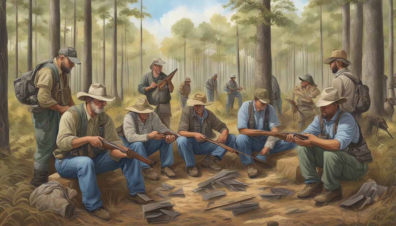 A group of hunters in Alabama undergo training, studying curriculum materials and participating in hands-on activities