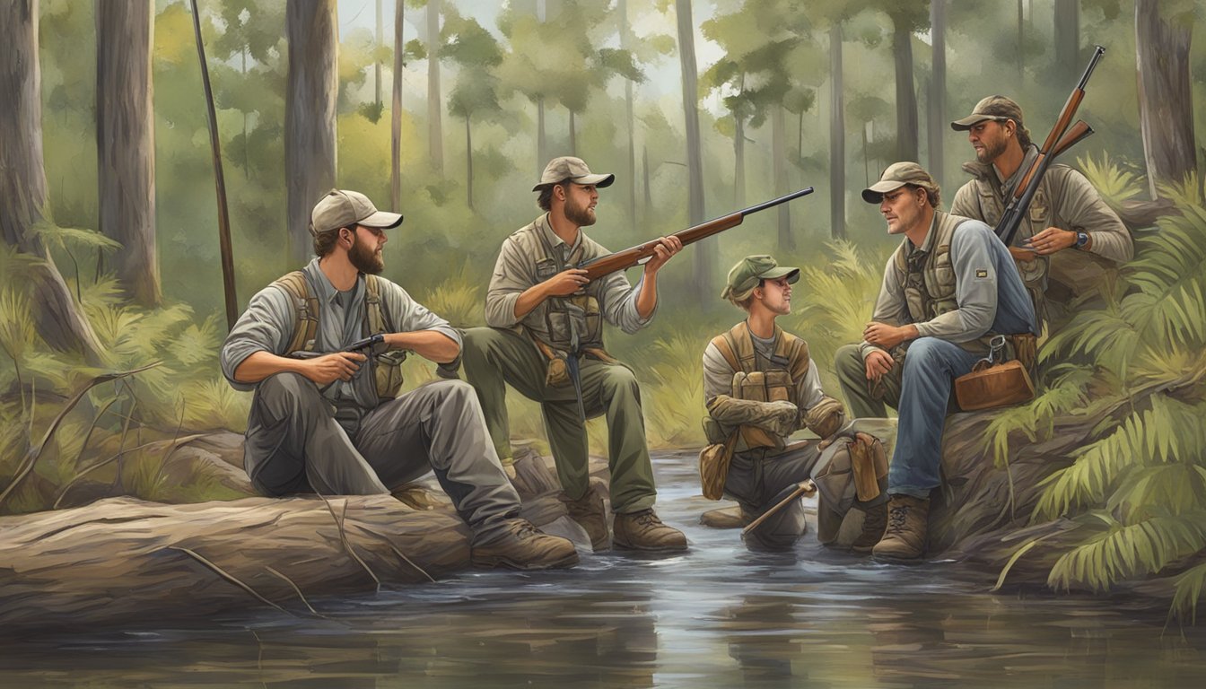 A group of hunters in Alabama participate in a conservation education program, learning about wildlife and sustainable hunting practices