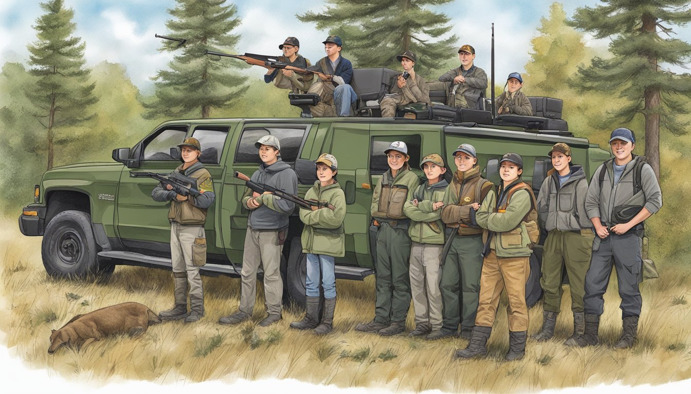 A hunter education class in Massachusetts, with students learning about firearm safety and wildlife conservation