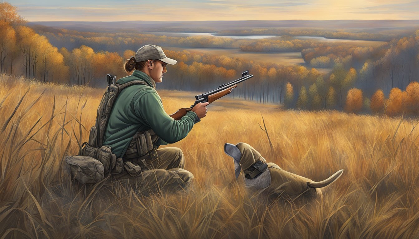 A hunter in Illinois safely and ethically practices firearm safety and wildlife conservation