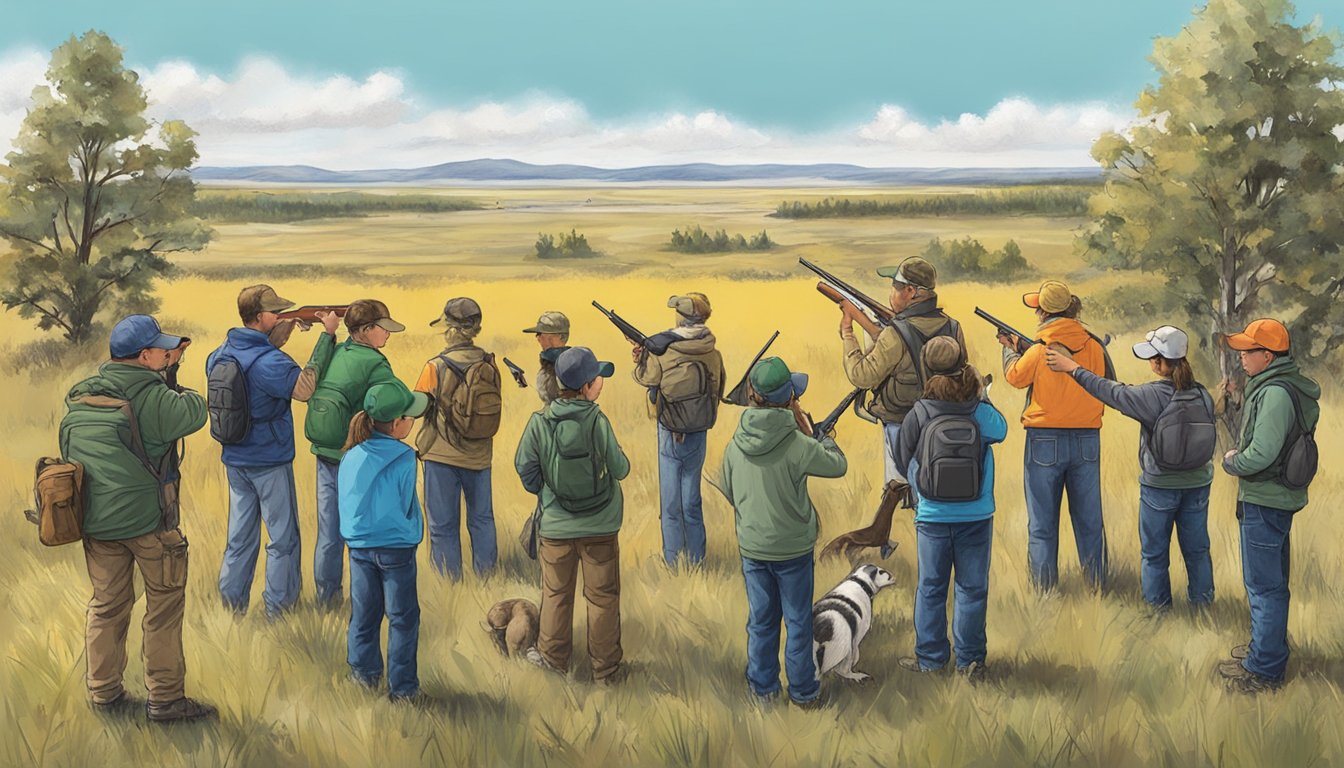 A hunter safety course in South Dakota, with instructors teaching firearm safety and wildlife conservation to a group of students