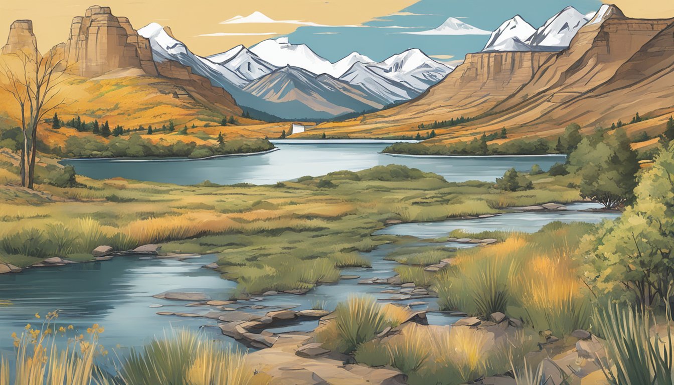 Illustrate a computer screen displaying Utah's hunter education coursework. Include the Utah state logo and outdoor imagery