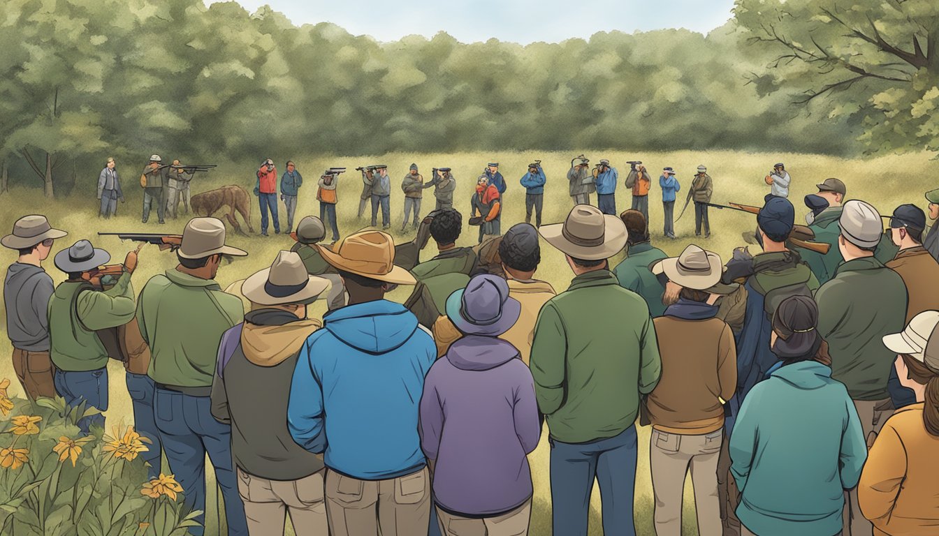 A group of people participating in a hunter education class in Rhode Island, learning about firearm safety and wildlife conservation