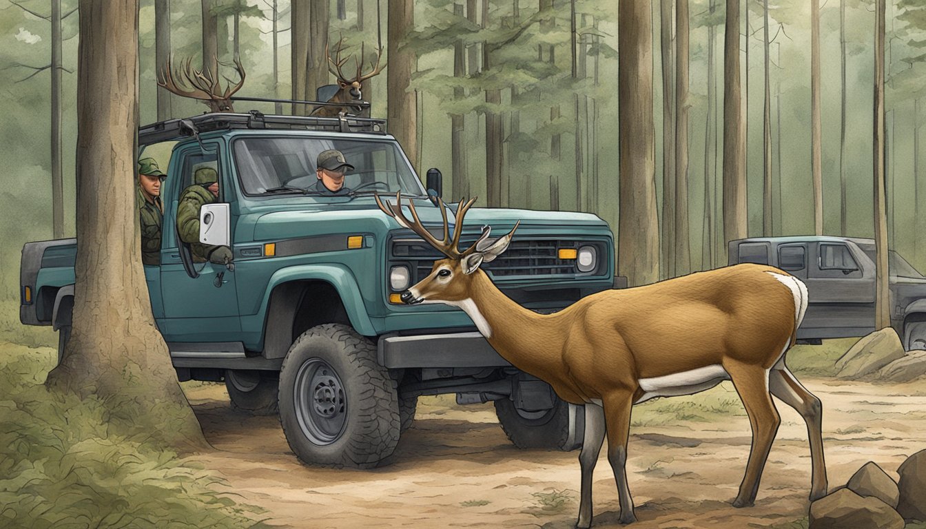 A hunter dropping off a deer at a licensed game processing facility in Alabama