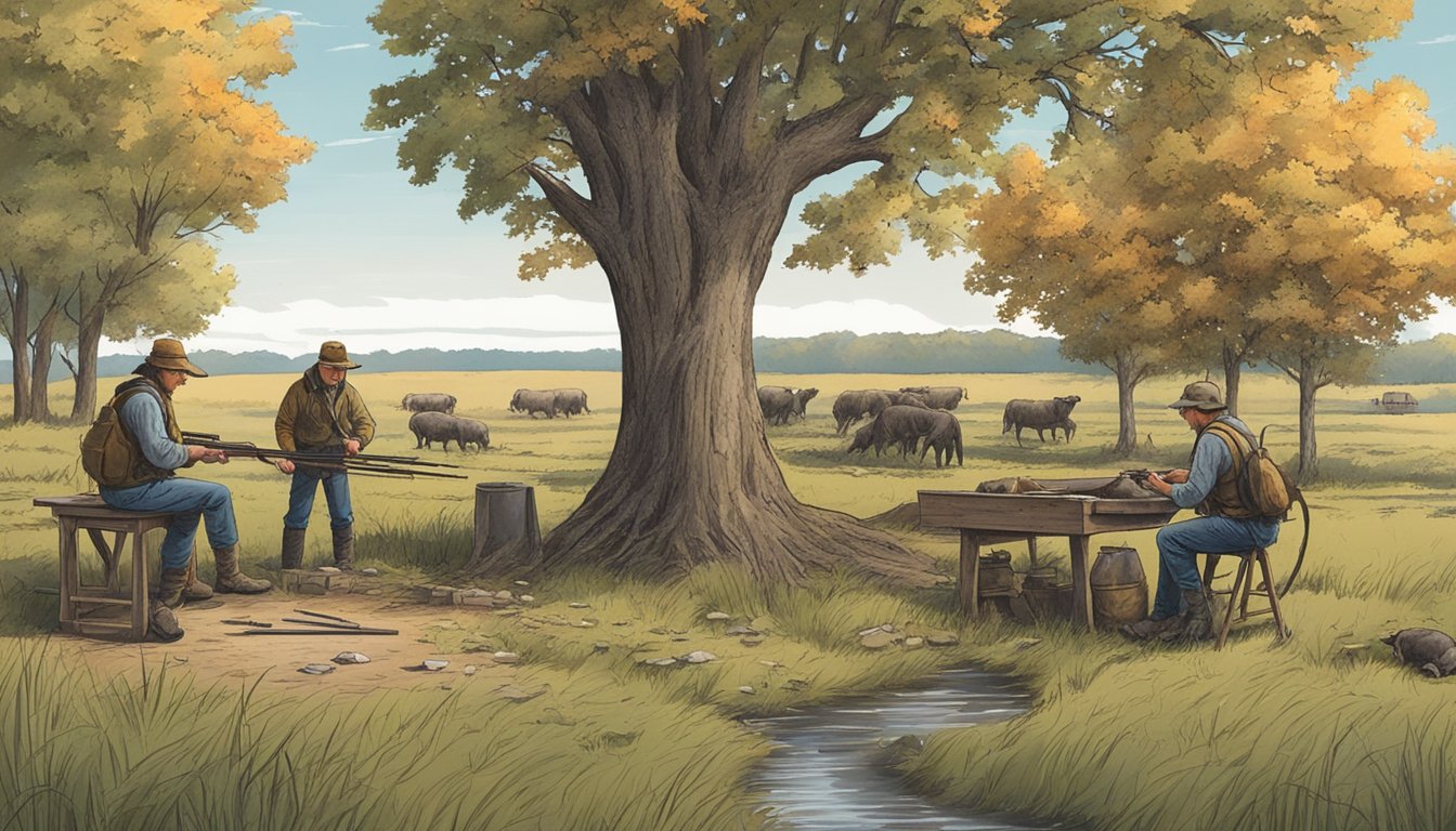 A hunter processing game in a rural Missouri setting, following local regulations