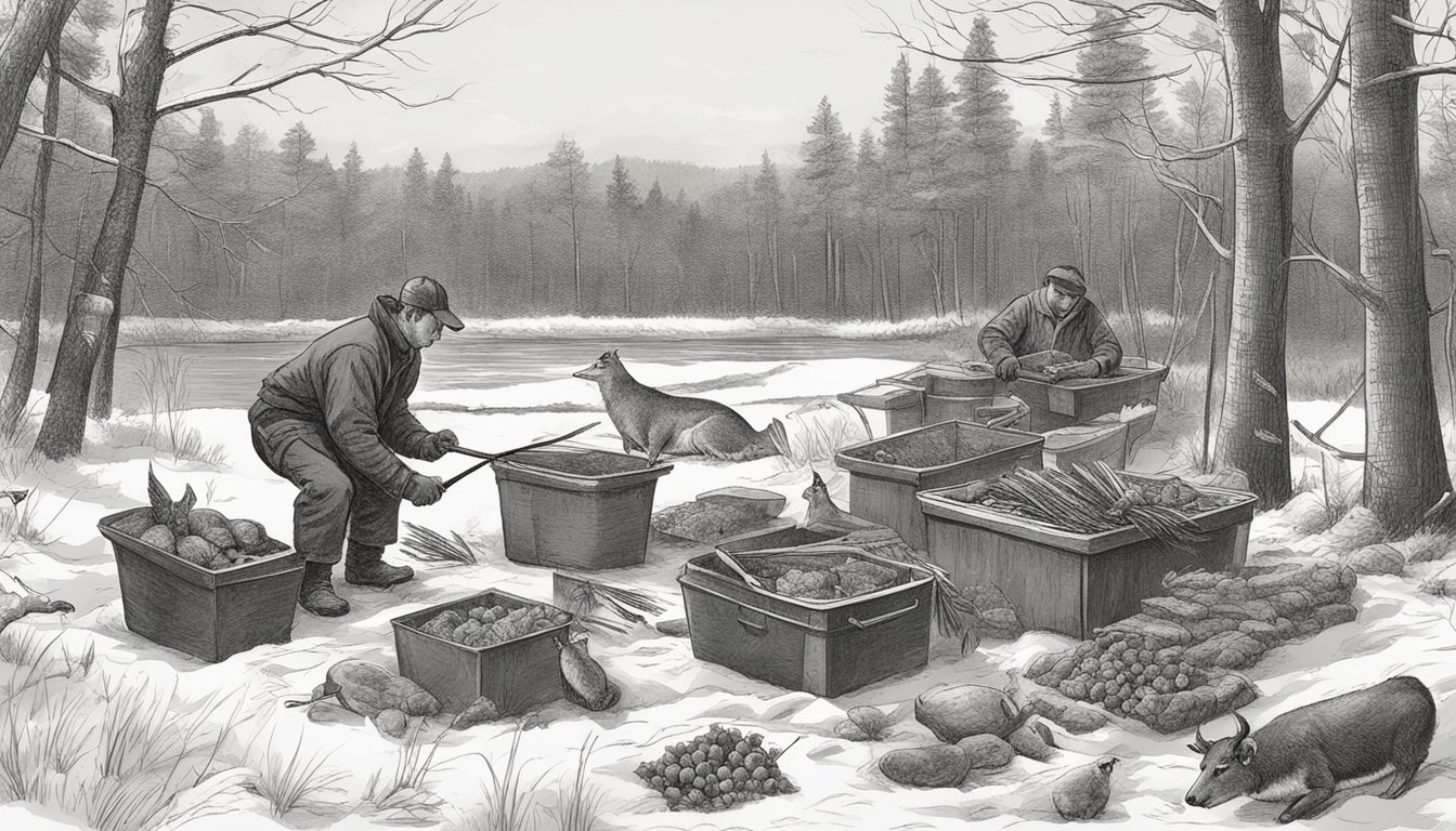 A hunter in New Hampshire uses game processing tools to efficiently prepare freshly caught game for consumption