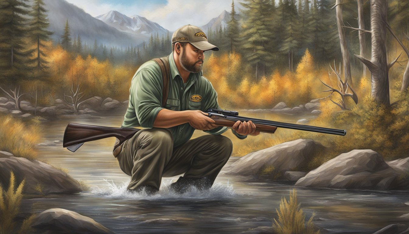 A hunter expertly processing game at Bass Pro Shops in Utah