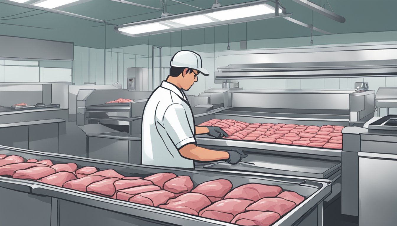 A professional game processor expertly prepares fresh game meat in a clean, organized facility in Washington