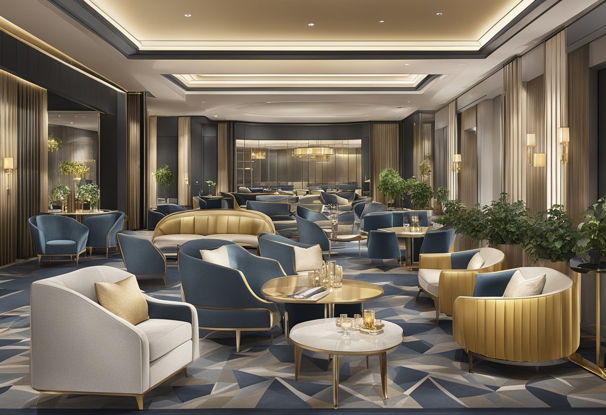 A luxurious and exclusive Platinum Lounge at SkyCity Adelaide, featuring high-end decor and a sophisticated atmosphere for high rollers at the online casino