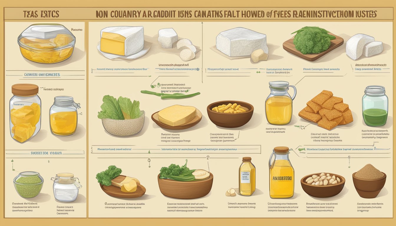 A diagram showing various non-culinary uses of rendered fat, with clear and comprehensive labels, set against a Texas backdrop