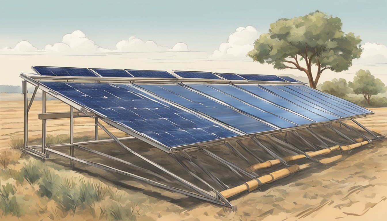 A solar-powered food drying system in action, using traditional sun-drying techniques to preserve and enhance food in the Texas heat