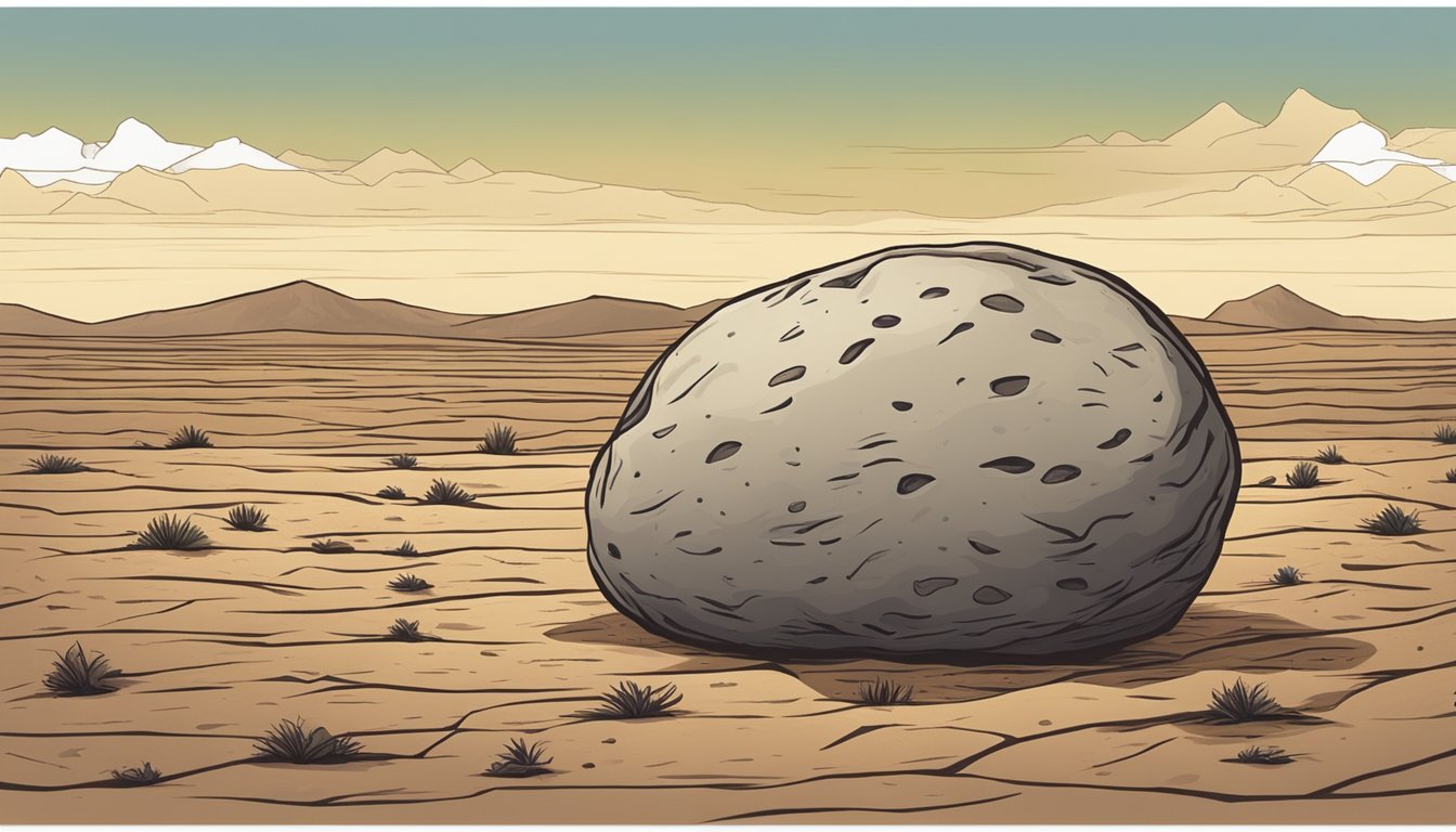 A lone potato sits in a barren Texas landscape, symbolizing the isolated and mundane nature of self-quarantine life