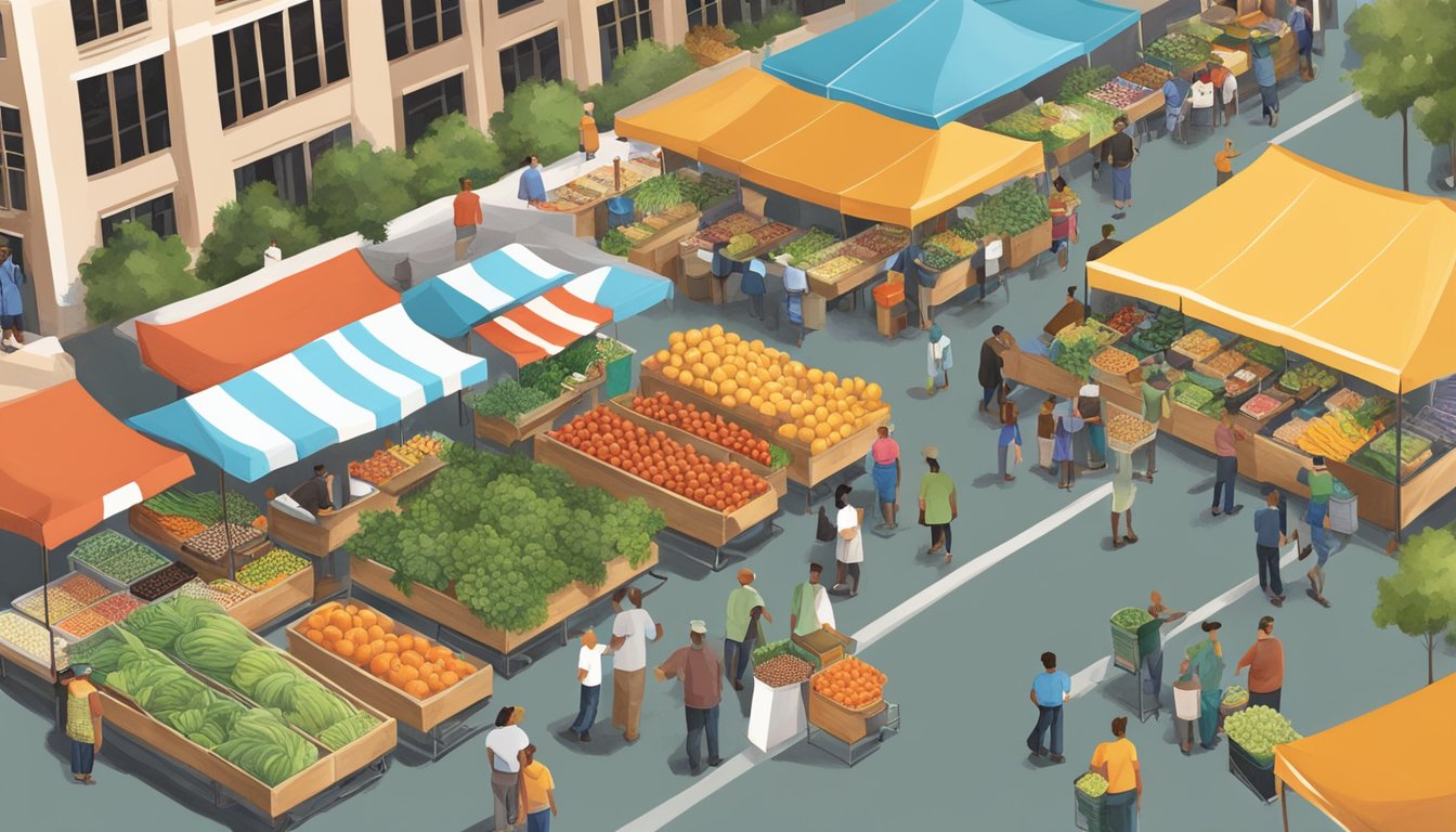 The bustling Houston Urban Harvest Farmers Market showcases local goods from 5 Texas food markets