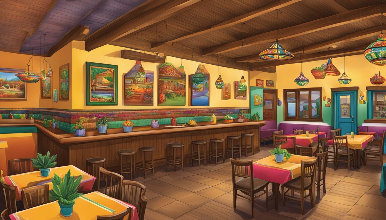 The bustling interior of Hector's Mexican Restaurant, filled with colorful decor and the aroma of sizzling Tex-Mex cuisine