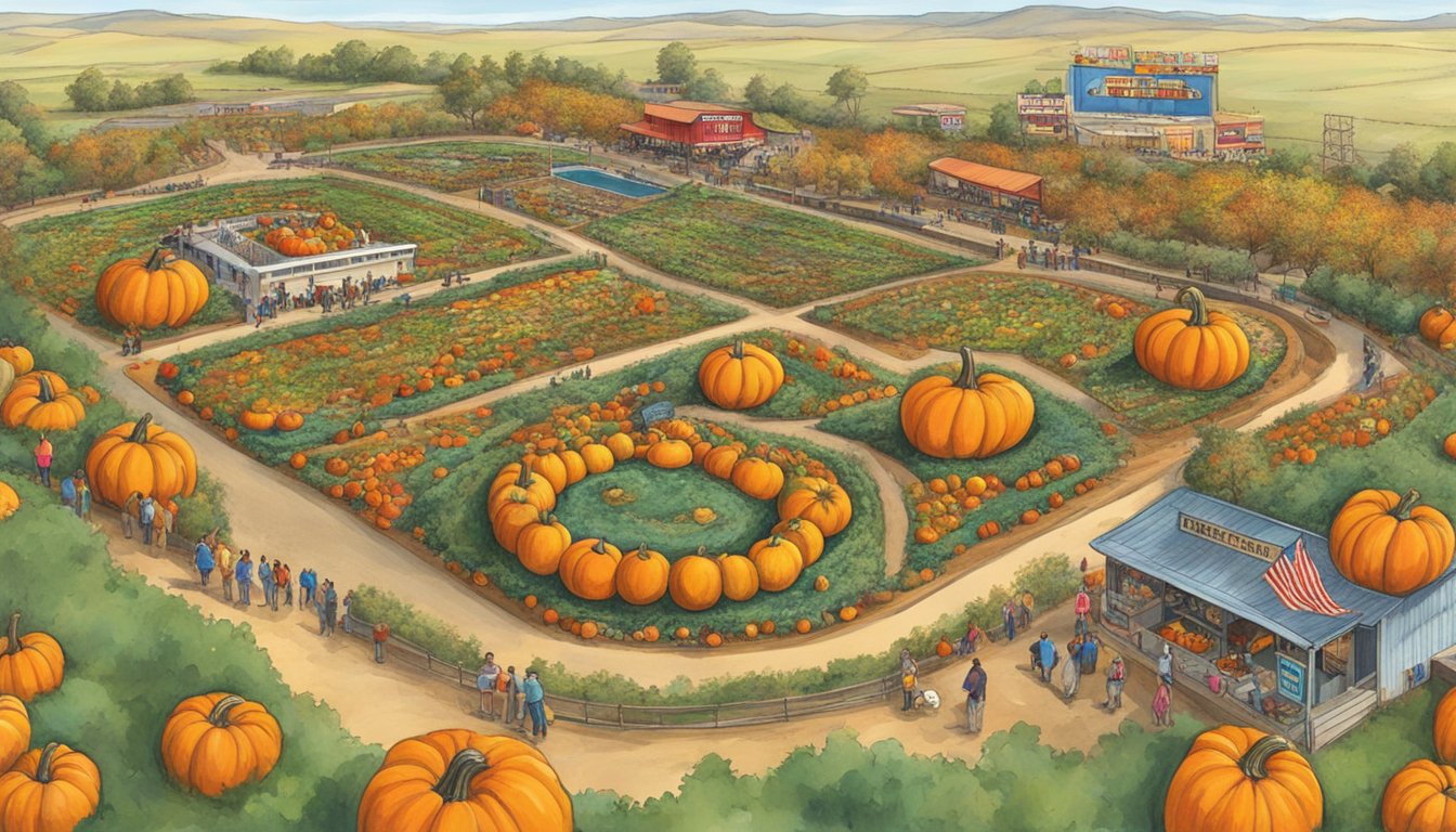 Colorful pumpkin patches surround Devil's Bowl Speedway, with festive decorations and lively activities drawing in visitors from all over northwest Texas