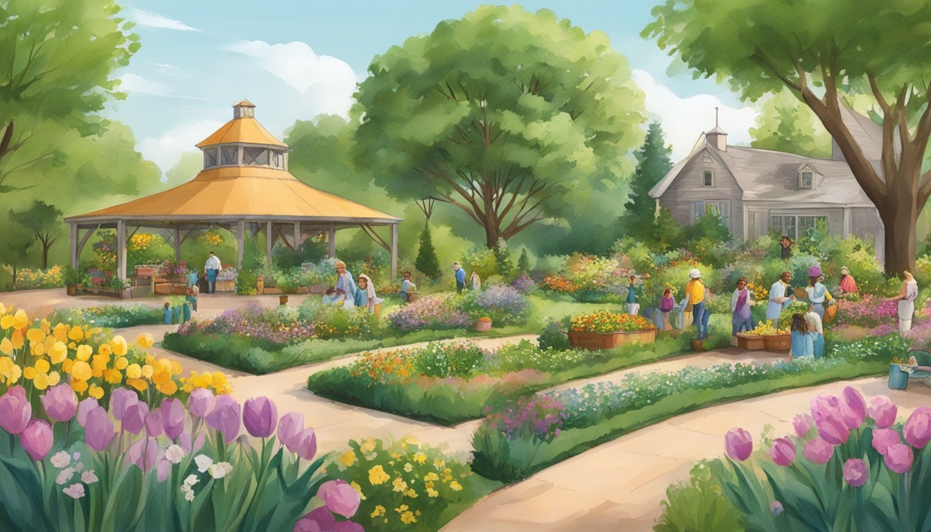 Lush garden with farm-themed Easter activities at Dallas Arboretum