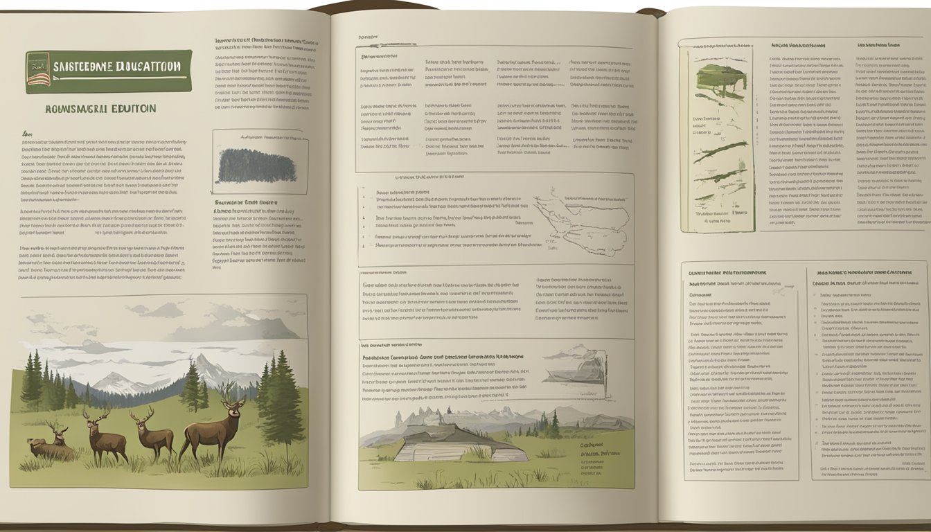 A hunter's education manual open to a page with instructions on locating a hunter education number