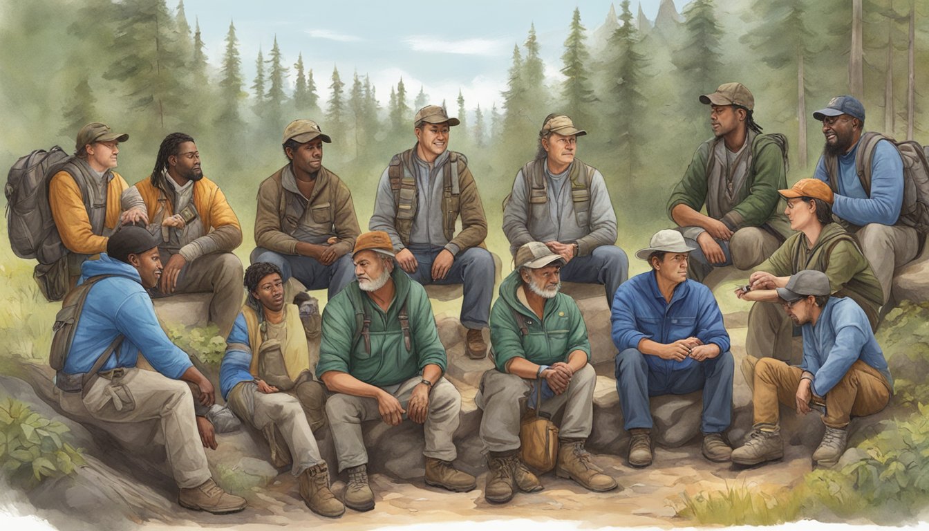 A diverse group of people from across North America engage in hunter education, sharing knowledge and experiences