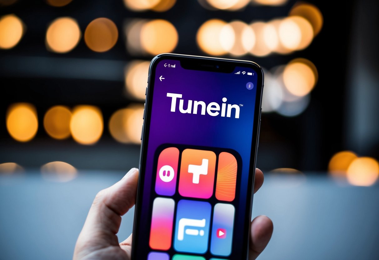 TuneIn Contact Phone Number A phone with the TuneIn logo displayed on the screen