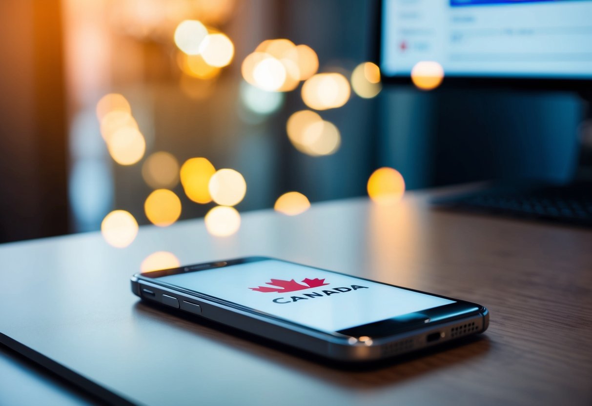 Air Canada Cargo Contact Phone Number A phone resting on a desk with the Air Canada Cargo logo displayed on the screen