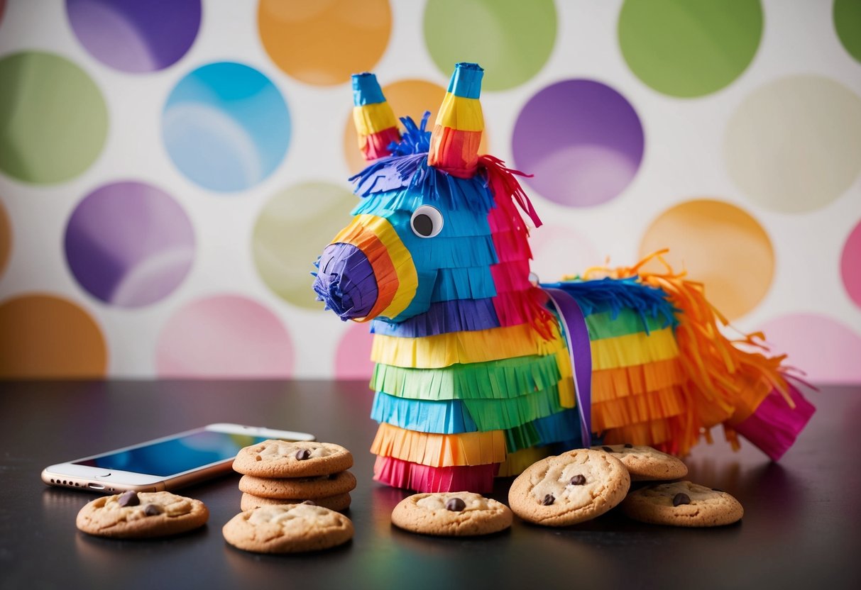 Viva Piñata Contact Phone Number for Support and Inquiries A colorful piñata surrounded by cookies and a phone