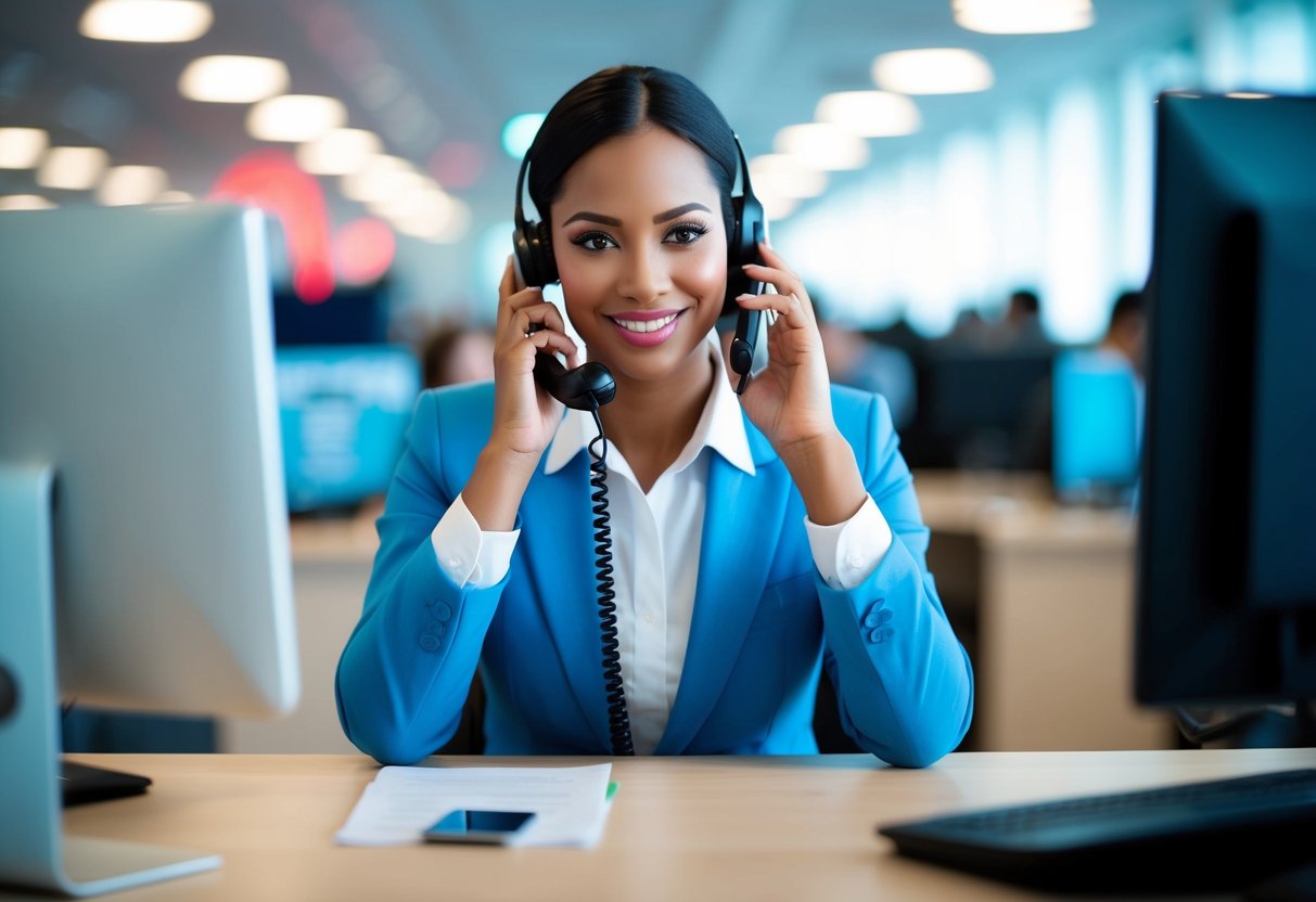 Guess Contact Phone Number A customer service representative answering a phone call at a Guess call center