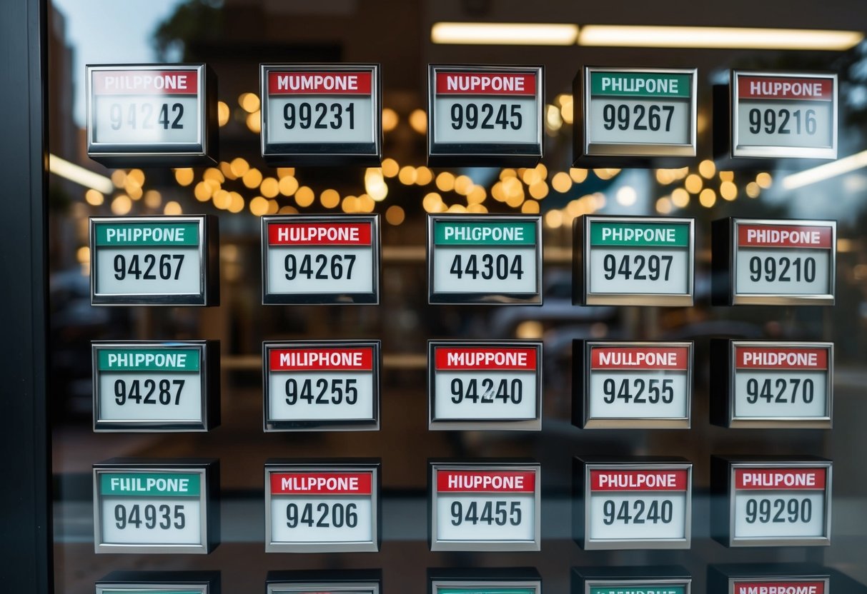 Guess Contact Phone Number A storefront with multiple locations, each with a different phone number displayed prominently