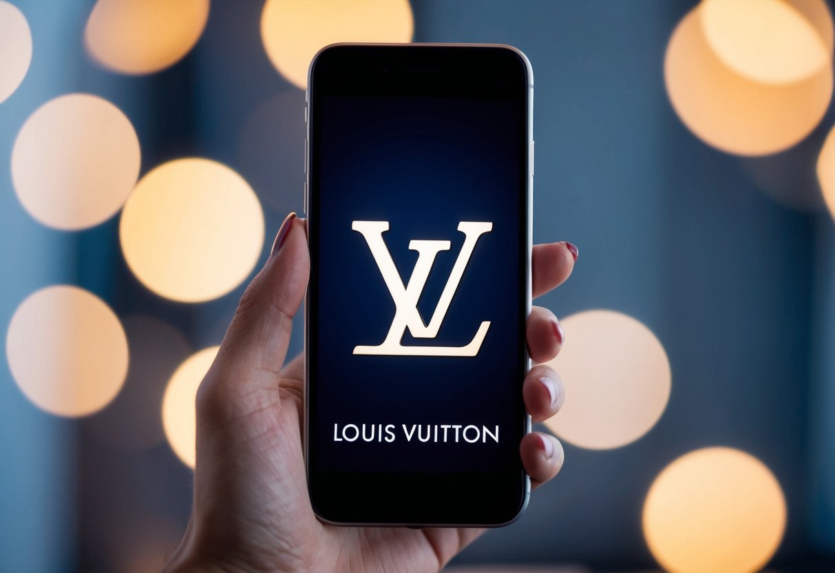 Louis Vuitton Contact Phone Number A sleek and modern smartphone with the Louis Vuitton logo displayed on the screen