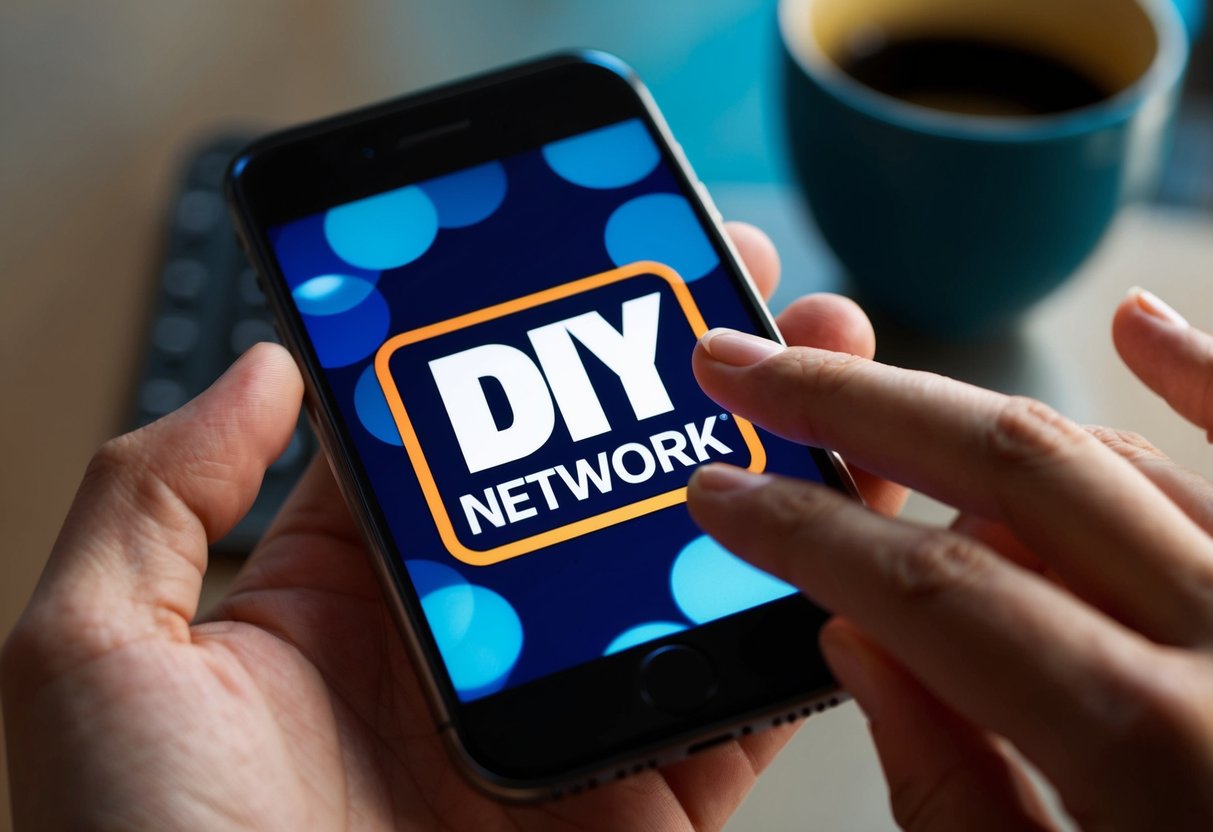 DIY Network Contact Phone Number A hand reaching for a phone with the DIY Network logo displayed on the screen