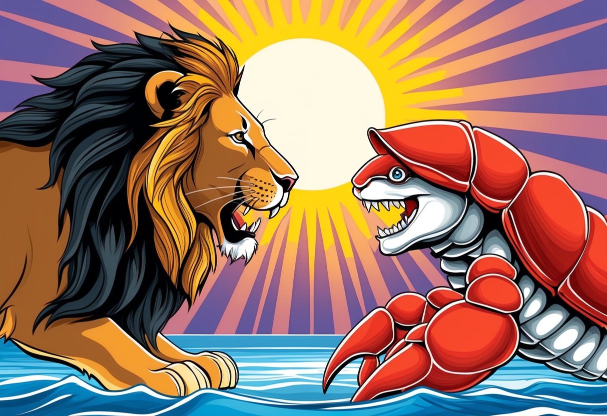 A lion and crab face off, then join forces under a radiant sun