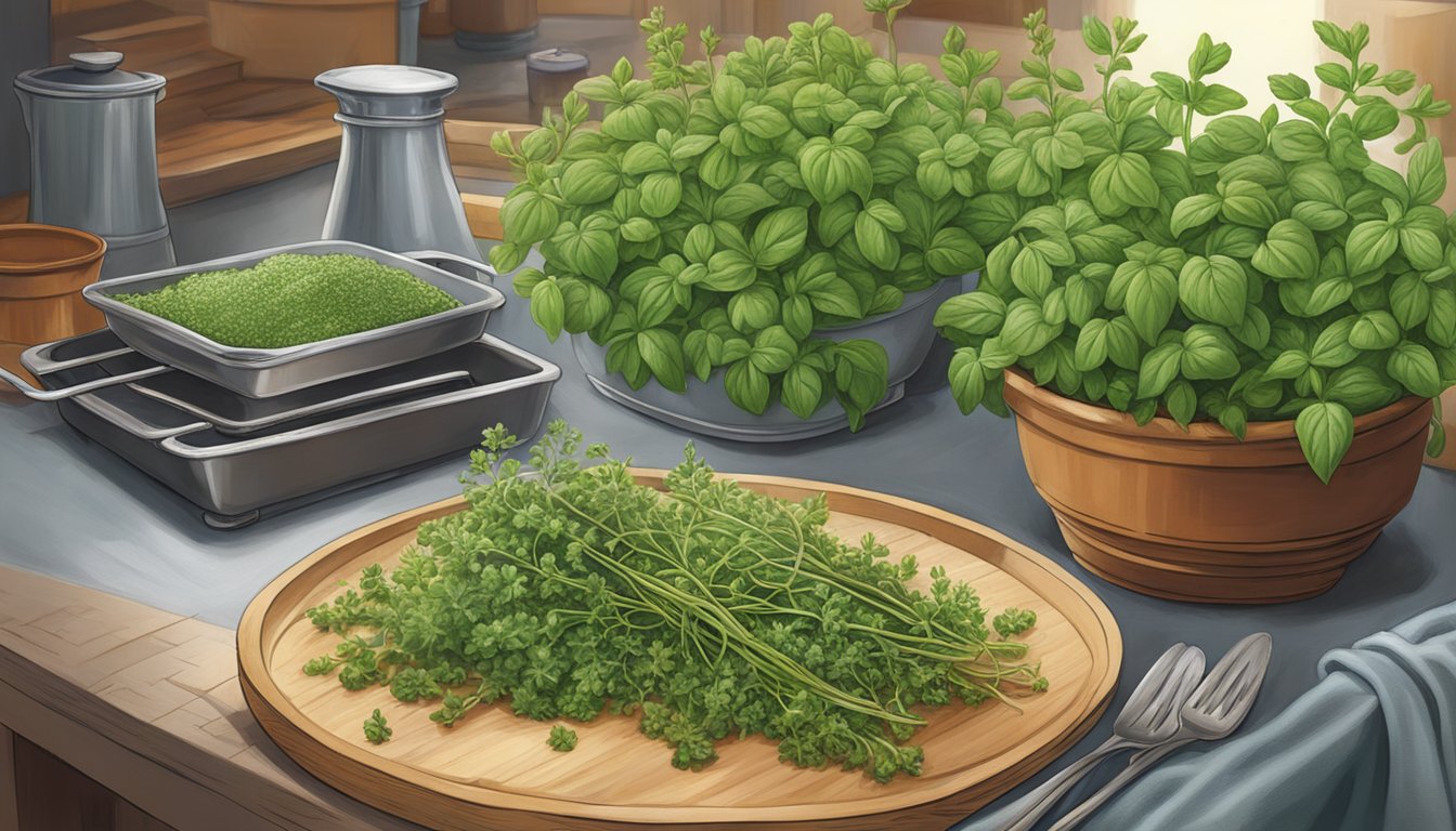 Limp oregano springs back to life as fresh herbs are incorporated into a sizzling culinary creation