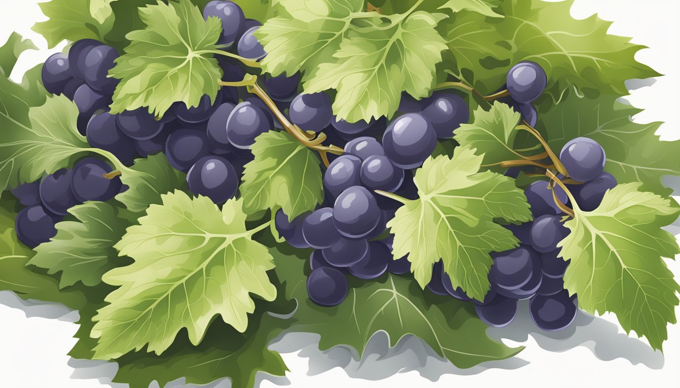 Fresh grape leaves being gently rolled and cooked in boiling water