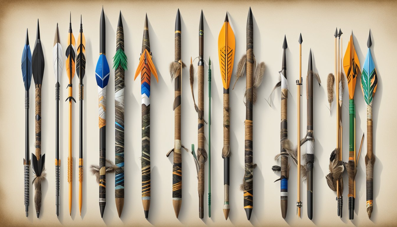 A table displaying various youth hunting arrows from different brands and manufacturers