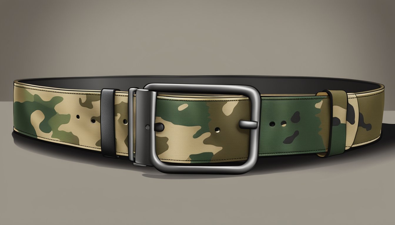 A youth hunting belt displayed with various camo patterns on a clean, well-lit surface