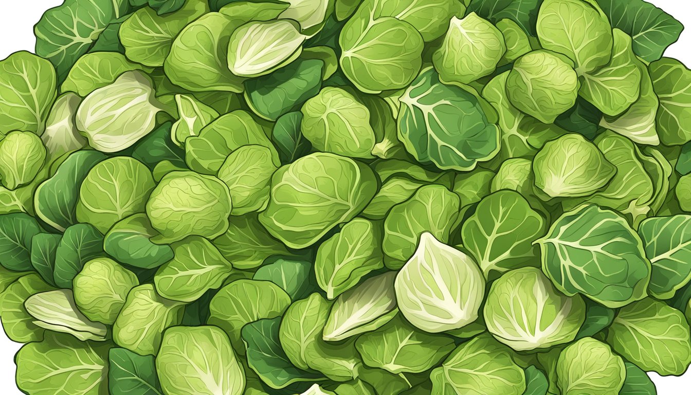 A pile of brussels sprout leaves arranged like chips on a plate