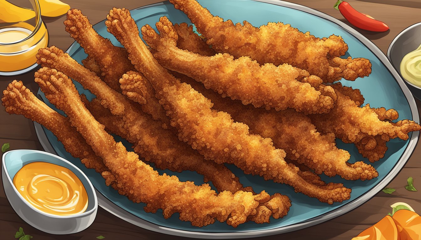 Crispy fried chicken feet garnished with seasonings and flavoring