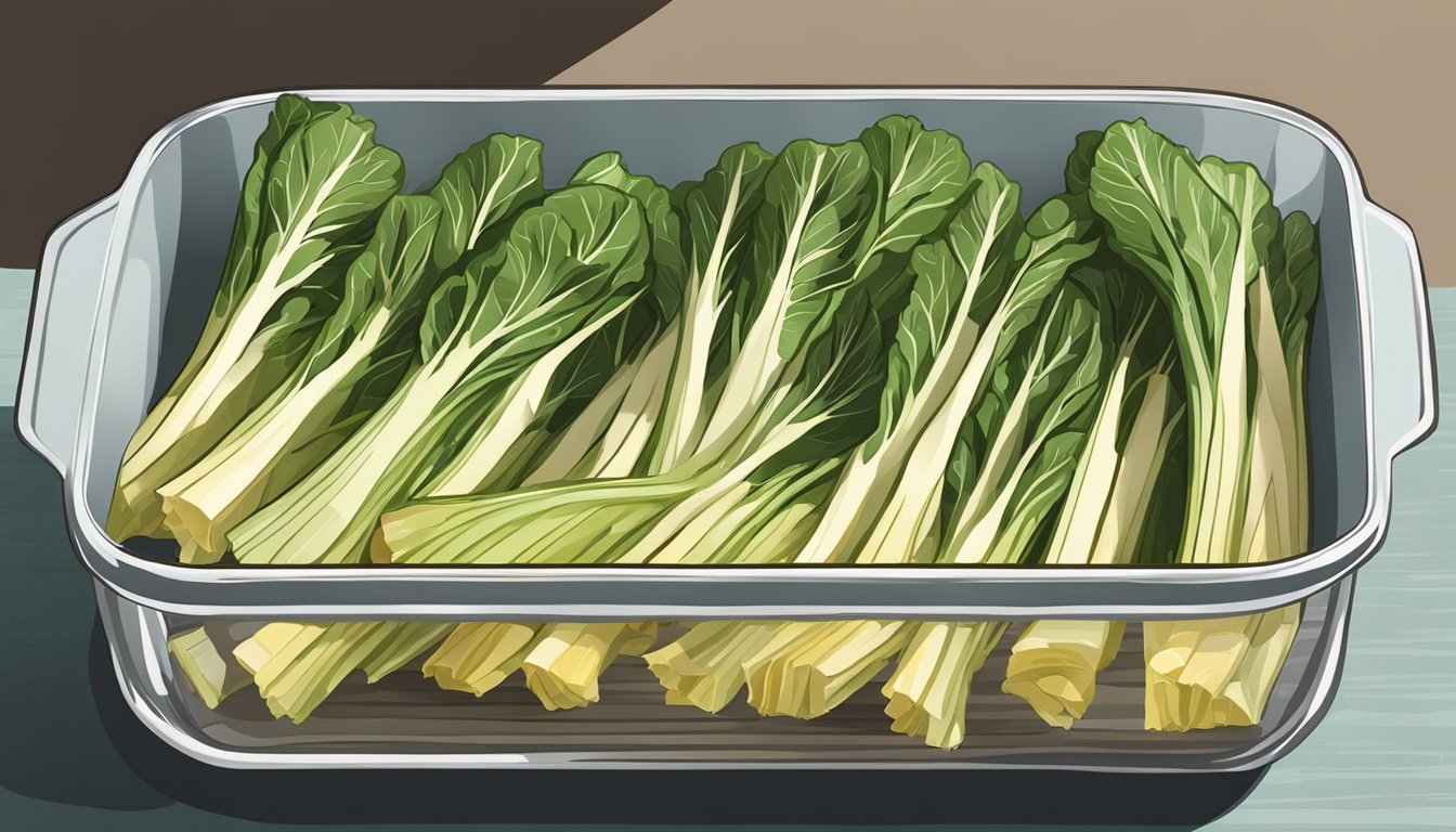 Chard stems arranged in layers with gratin mixture, in a baking dish, ready to be placed in the oven