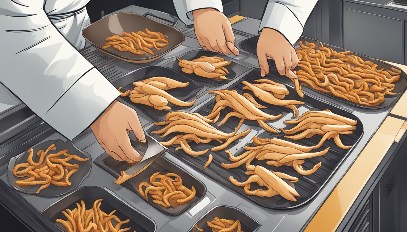 A chef preparing chicken feet for cooking, with a focus on safe handling and proper storage techniques