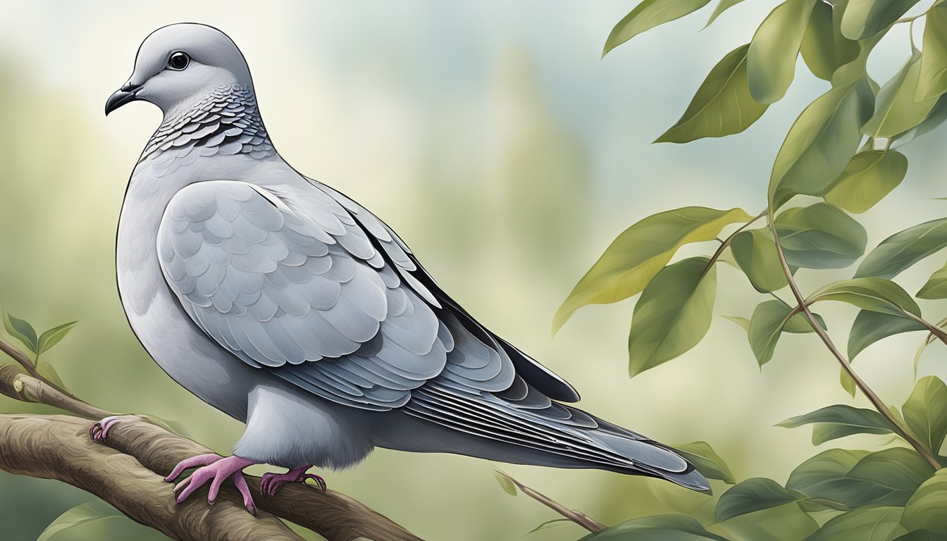 A dove being carefully prepared for conservation and sustainability purposes