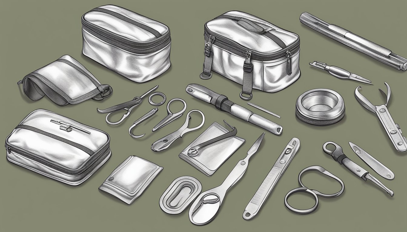 A field dressing kit with multiple compartments and easy-to-use tools