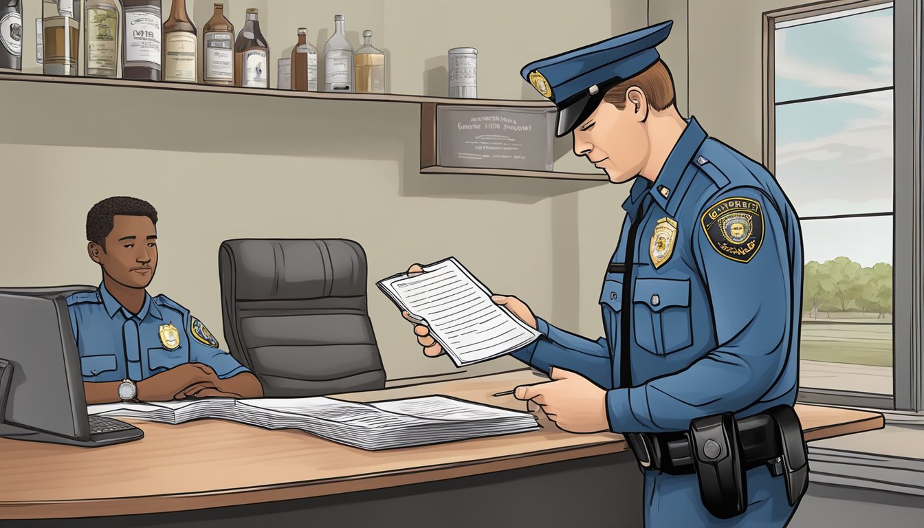 A police officer issuing a citation for an alcohol-related offense in Terrell County, Texas