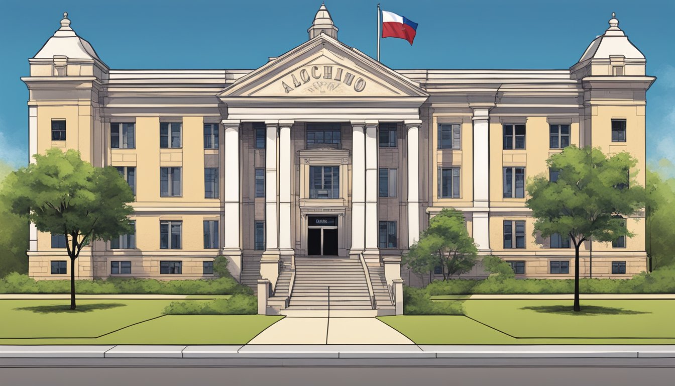 A sign displaying Texas alcohol laws outside a county courthouse