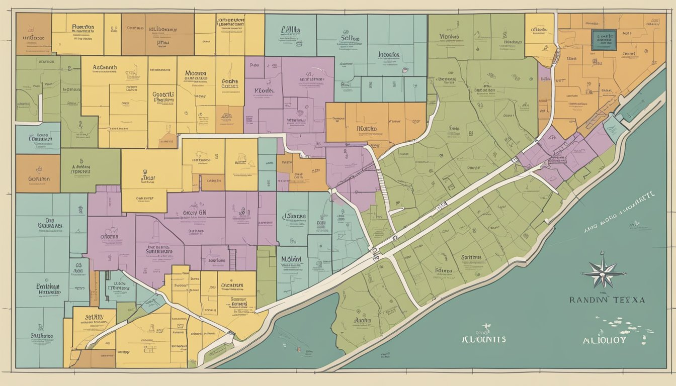 A map of Mills County, Texas with varying alcohol sales regulations depicted