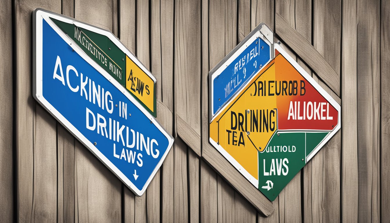 A sign displaying alcohol and drinking laws in Mitchell County, Texas